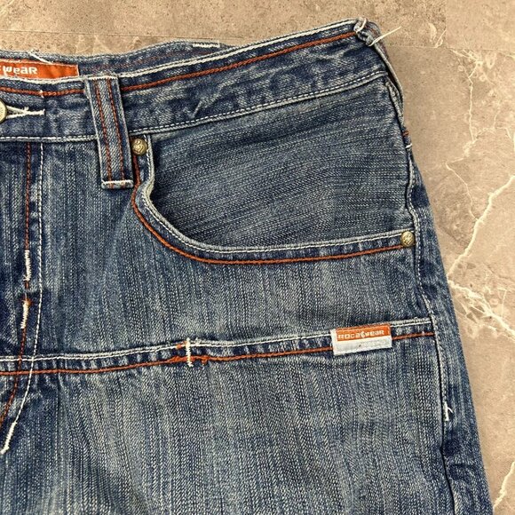 Vintage Rocawear Jeans Mens 34x34 Baggy Loose Denim Embroidered Hip Hop Rap Jay - Picture 7 of 16